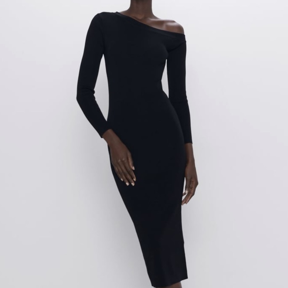 Zara asymmetric knit dress
